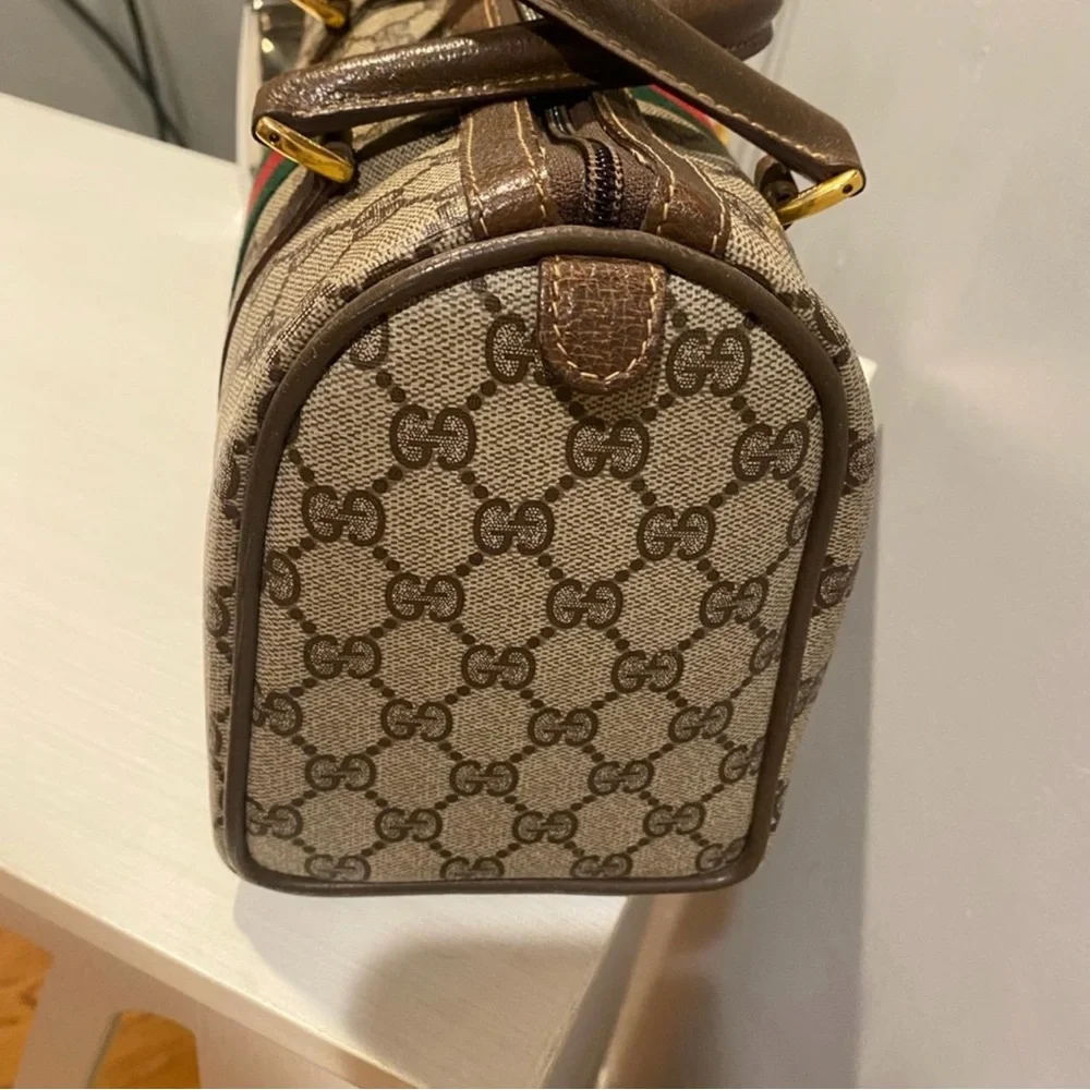 Gucci Brown and Green Satchel Handbag  with Signature Webbing 🌷👜🌷 - Picture 3 of 12